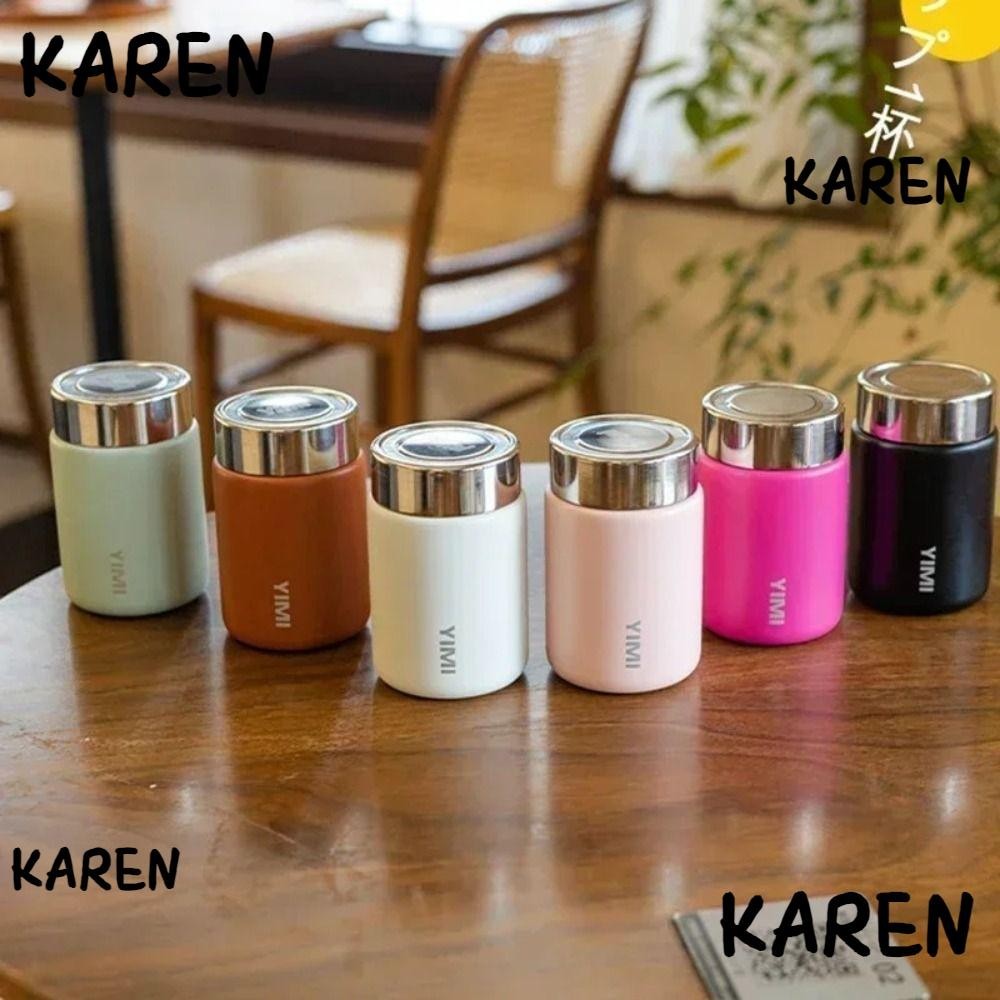 Karen แก้วกาแฟสเตนเลส เก็บความร้อน ขนาดเล็ก 230 มล. น้ําหนักเบา กันรั่ว แฟชั่น