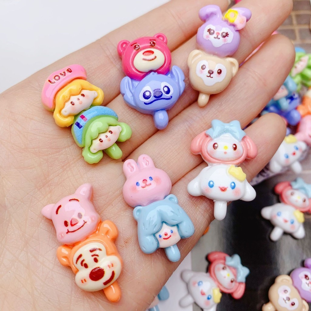 สายกาวเรซิ่น รูปการ์ตูนสัตว์ ขนาดเล็ก แฮนด์เมด สําหรับติดตกแต่งรองเท้า หมวก กาวติดผมเด็ก