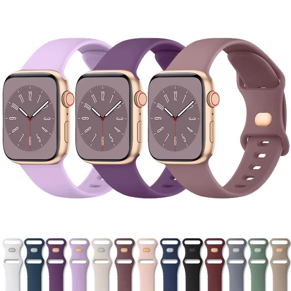 สายนาฬิกาข้อมือซิลิโคน แบบนิ่ม สําหรับ Apple Watch 9 8 7 6 5 4 3 SE IWatch Ultra 49 มม. 45 มม. 41 มม. 40 มม. 44 มม. 38 มม. 42 มม.