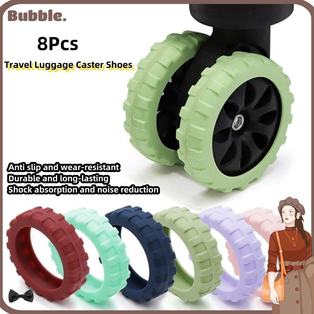 Bubble 8 ชิ้น เซต กระเป๋าเดินทาง ล้อซิลิโคน พร้อมเสียงเงียบ อะไหล่ป้องกันล้อ เพลาลดการสึกหรอ ลดเสียงรบกวน รถเข็น กล่อง ล้อเลื่อน