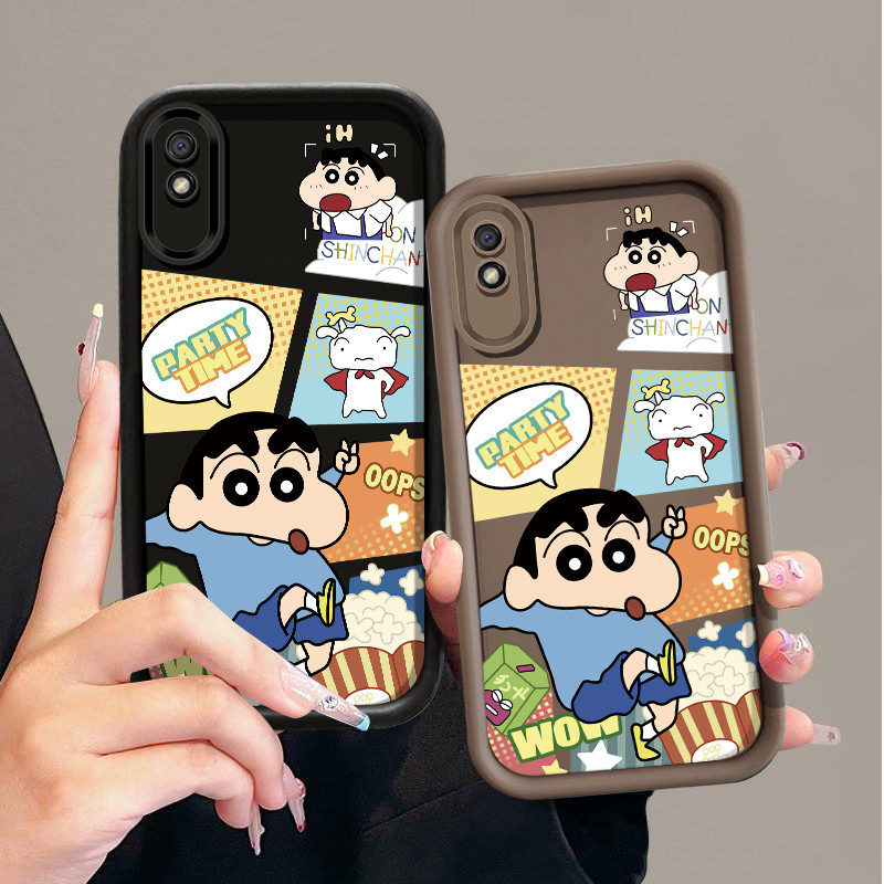 เคส TPU นิ่ม ลายการ์ตูนชินจังน่ารัก สําหรับ Xiaomi POCO M2 M3 X3 C55 Redmi 9 9A 9i 9T 10 10A 10C
