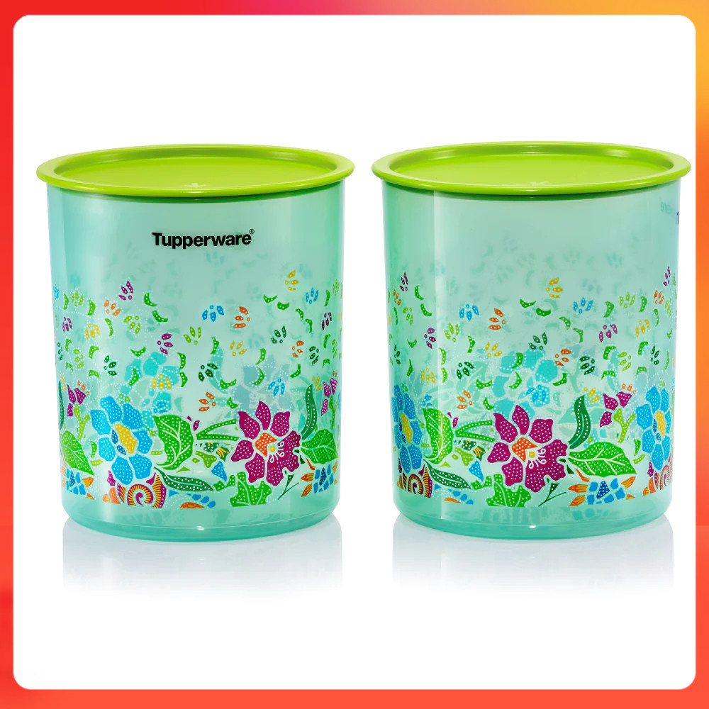 Tupperware 4.3L Batik One Touch Used Kuih Raya 2024 Keropok Air Tight Canister Container Limited Edition New Balang