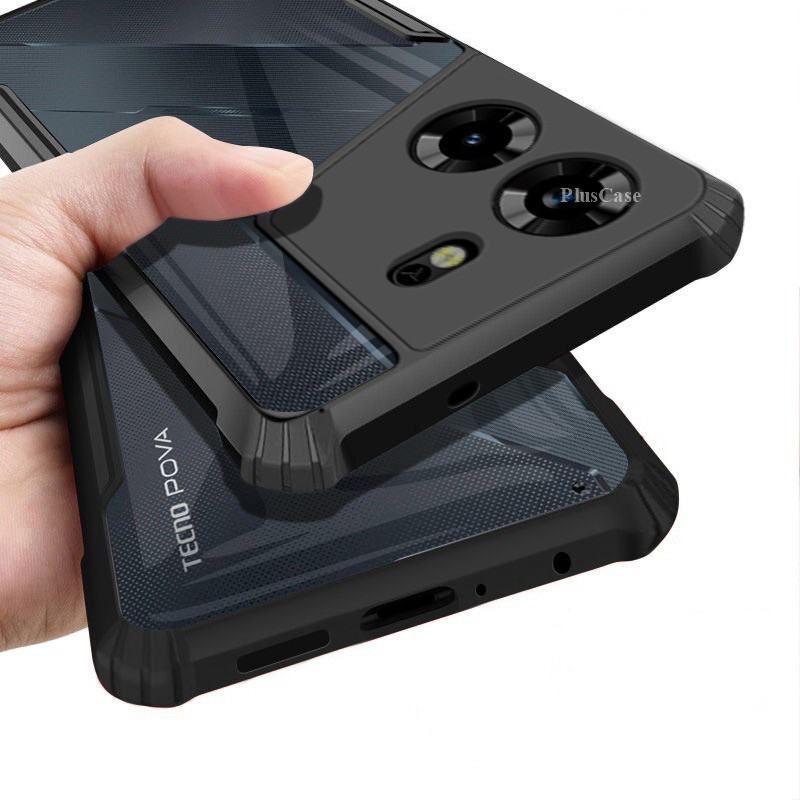 สําหรับ Tecno Pova 5 / 5 Pro LH7n LH8n ไฮบริด ซิลิโคนนิ่ม กันกระแทก กันชน & เคสหลัง PC แบบแข็ง