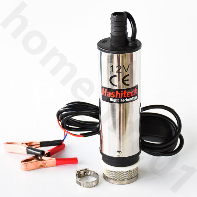 ปั้มดูดน้ำมัน ปั๊มน้ำสแตนเลสแบบแช่ DC12V อัตราการดูด 30 ลิตร/นาที ความสูง 3 เมตร พร้อมตะแกรงกรองและปุ่มควบคุม