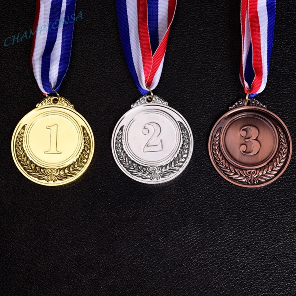 [champions.th] เหรียญรางวัล สีทอง สีเงิน สีบรอนซ์ พร้อมริบบิ้น สําหรับผู้ชนะรางวัล รางวัล