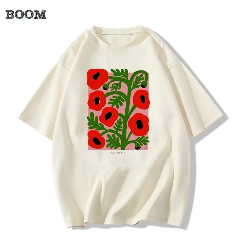（จัดส่งตลอด 24 ชั่วโมง）BOOM SHOP น่ารักการ์ตูนสาวแฟชั่นเสื้อยืดขนาดใหญ่พิเศษรุ่นเกาหลีหลวมยาวแฟชั่นเสื้อผ้า #2483
