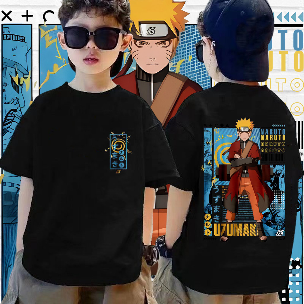 （จัดส่งทันที） เสื้อนารูโตะ  Naruto uzumaki T-Shirt เสื้อยืดเด็ก