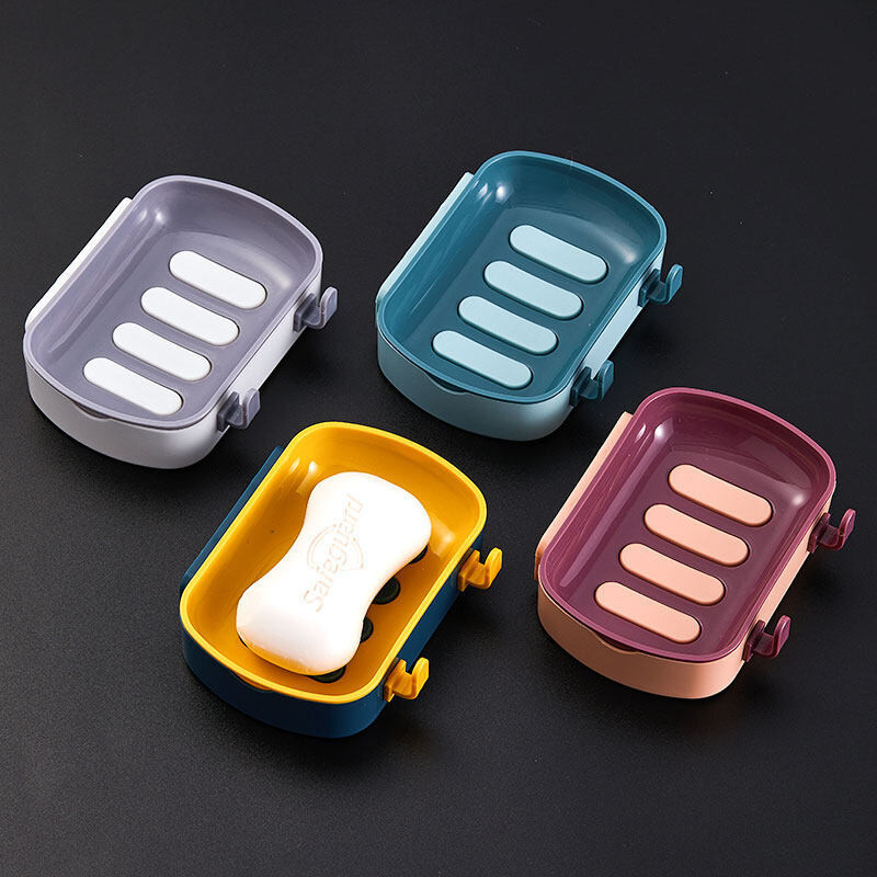 จานสบู่แบบไม่ต้องเจาะพร้อมชั้นวางท่อระบายน้ำห้องน้ำชั้นวางฟองน้ำห้องน้ำห้องครัวชั้นวางจานสบู่ชั้นเก็บของพร้อมตะขอ