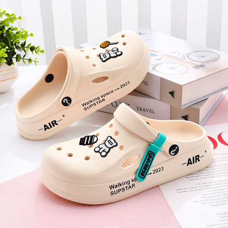พร้อมส่ง รองเท้าแตะลําลอง พื้นหนา กันลื่น เหมาะกับเดินชายหาด สําหรับสตรี 2023