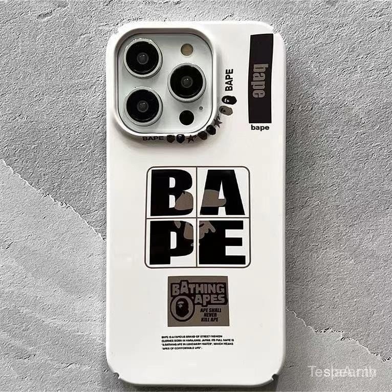 เคสโทรศัพท์แบรนด์ทันสมัย ตัวอักษร BAPE เคสป้องกัน ใช้ได้กับ iPhone 13 14 15 16 Pro Max XR X XS 8 Plu