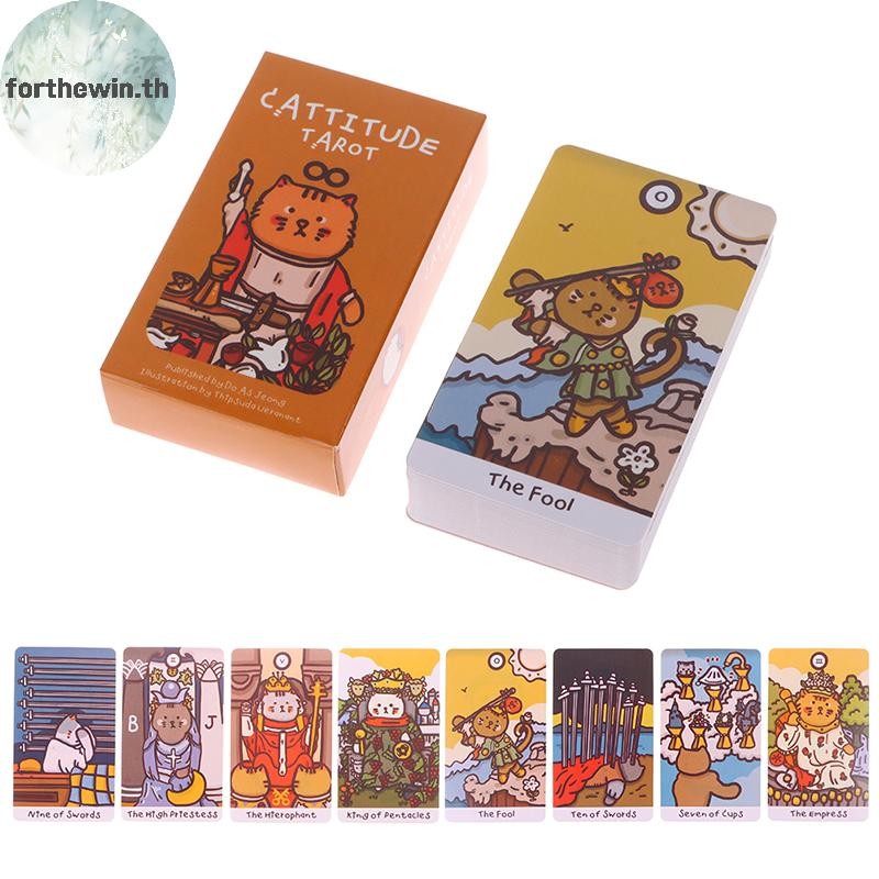 Forthewin Cattitude Card Prophecy Divination Deck Family Party Board Game Beginners Cards Fortune Telling Game th
