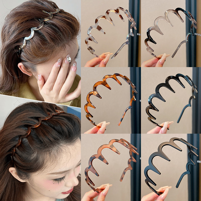 ยางรัดผมหยักแบบเรียบง่ายเกาหลีสําหรับผู้หญิง 2025 ที่คาดผมอเนกประสงค์ฤดูใบไม้ผลิ - รูปที่ 2