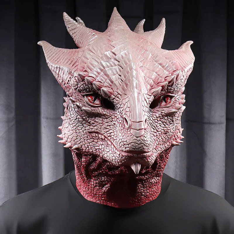 Game Dragon Mask Cosplay Animal Warrior Character Monster Latex Helmet Halloween Carnival Party Cost