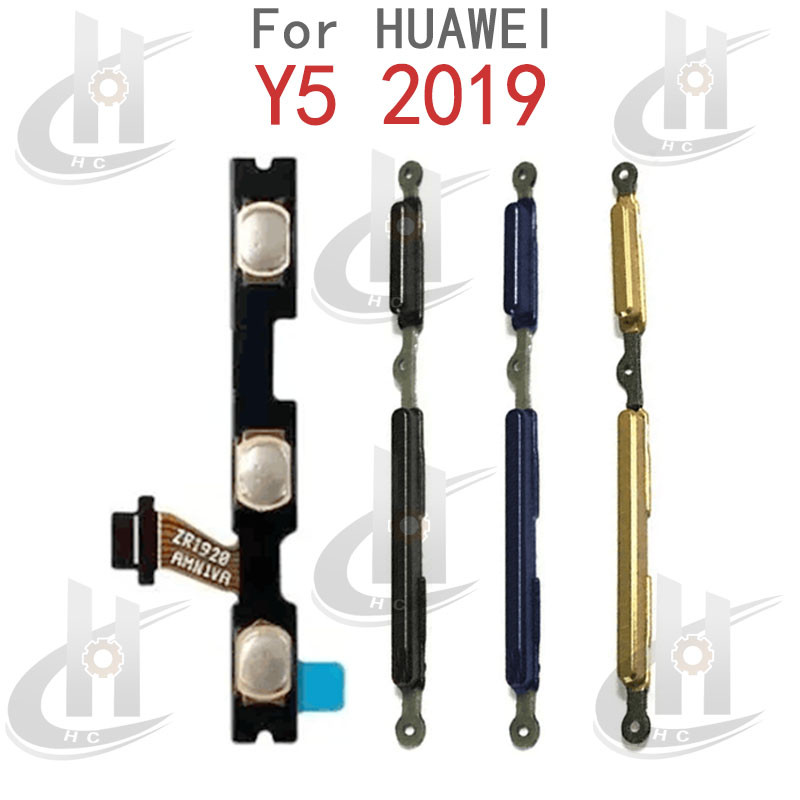 สําหรับ Huawei Y5 2019 ปุ่มด้านข้างปริมาณพลังงาน Flex Cable Keys ปุ่มปิดปุ่มปรับระดับเสียงขึ้นและลงด้านข้างอะไหล่ทดแทน