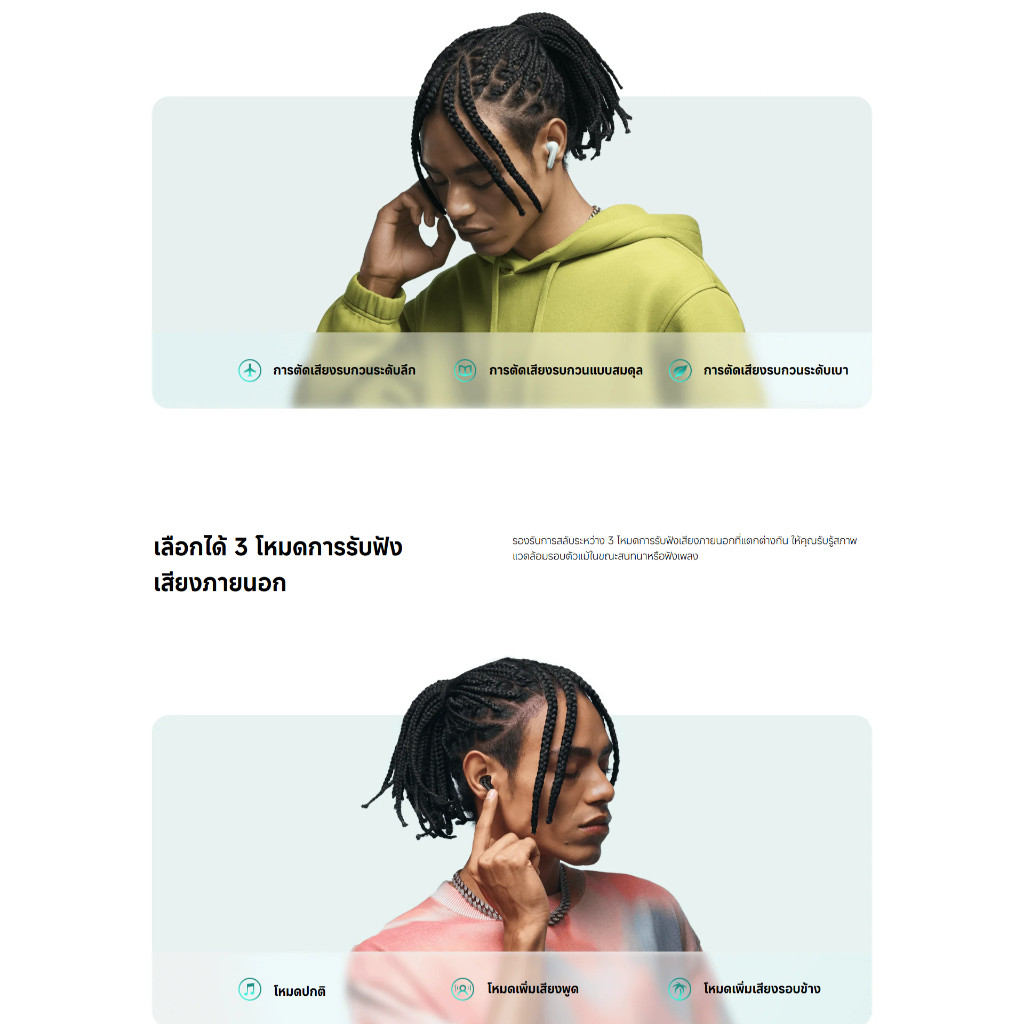 Redmi Buds 6 หูฟังบลูทูธ ลดเสียงรบกวน รับประกันศูนย์ไทย 1 ปี Earphone