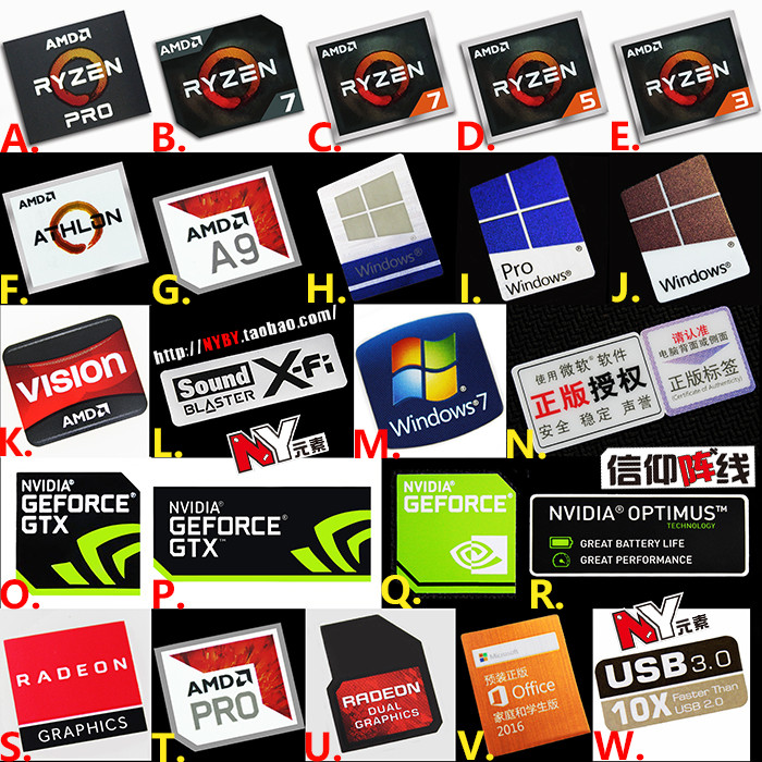 สติ๊กเกอร์ AMD Ryzen ATHLON R5 R7 R3 CPU สติ๊กเกอร์คอมพิวเตอร์ ป้ายโน๊ตบุ๊ค