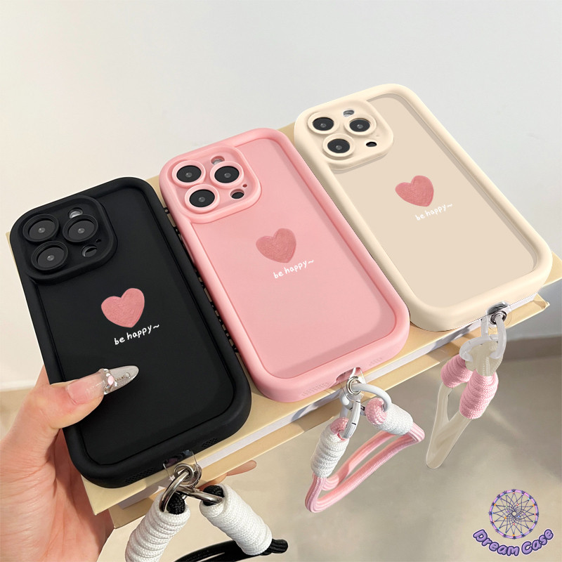 แฟชั่นน่ารักสีชมพูรักหัวใจสายคล้องนุ่ม เคส Vivo Y17s Y18 Y36 Y12s Y15 Y20i Y22s Y12i Y78 Y33s Y15s Y21 Y20 Y27 Y100i
