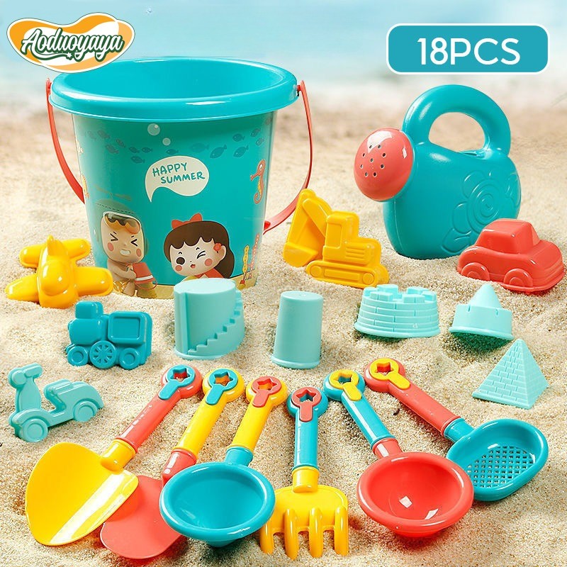Aoduoyaya ชุดตักทราย 18PCS ของเล่นที่ตักทราย ของเล่นทราย ชุดเล่นทราย ของเล่นเด็ก เทศกาลสงกรานต์