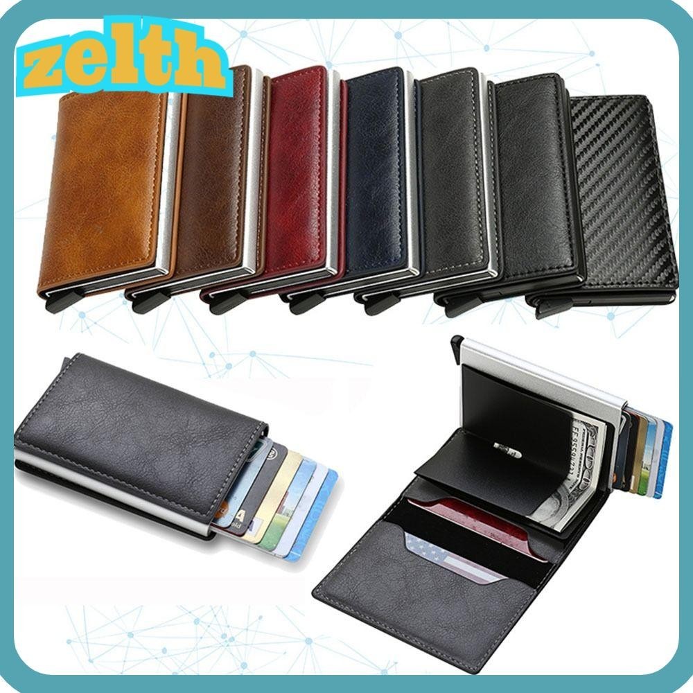 Zelth กระเป๋าสตางค์ ใส่บัตรเครดิต บัตรประจําตัว บัตรเครดิต RFID