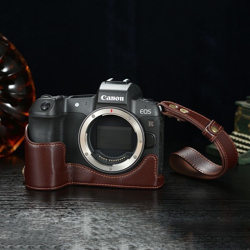 เคสกระเป๋าใส่กล้อง หนังวัวแท้ แบบพกพา สําหรับ Canon EOS R R RP Micro