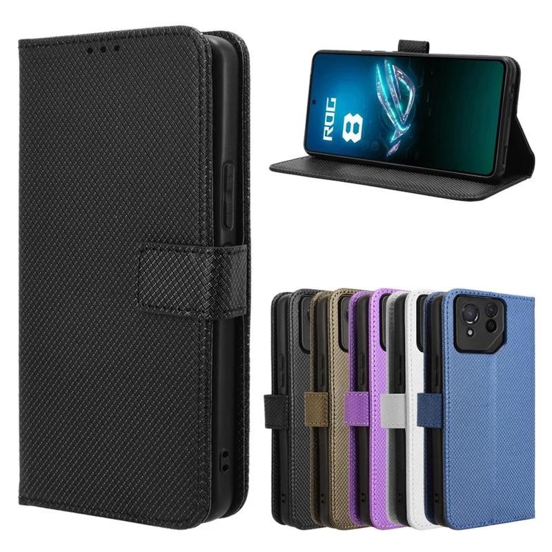 เคสโทรศัพท์หนัง ฝาพับแม่เหล็ก พร้อมช่องใส่บัตร หรูหรา สําหรับ Asus ROG Phone 8 Pro 7 6 5 Asus ROG Phone 8 Pro ROG Phone 3 Strix Cases 6.78 นิ้ว