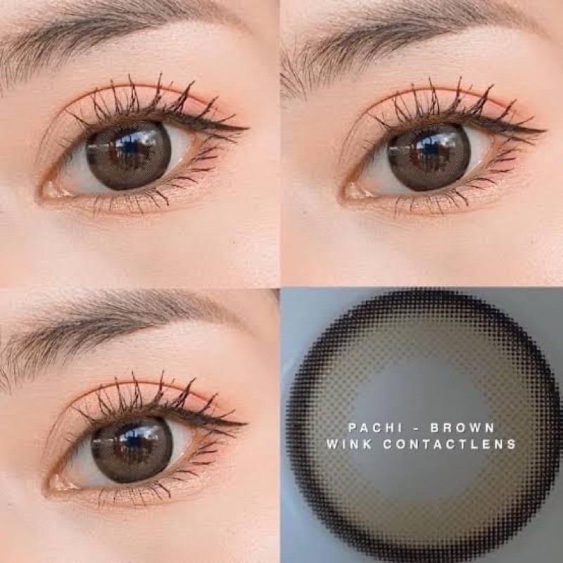 คอนแทคเลนส์(บิ๊กอาย) Pachi Chestnut / Gray (Wink) ⭐️ลายฮิต ขายดีมาก กรองแสงกันยูวี