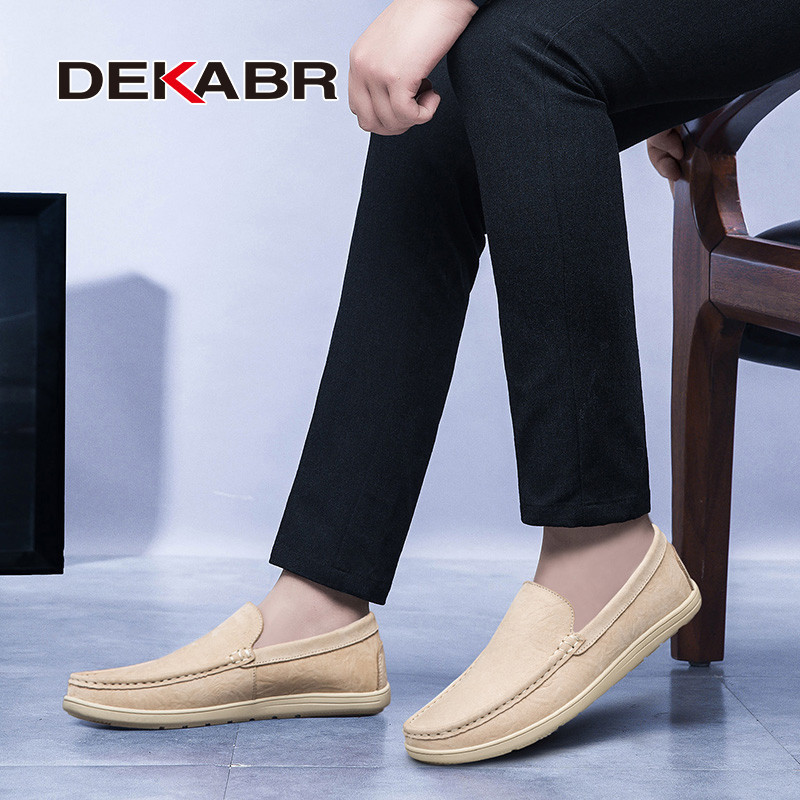 Dekabr รองเท้าโลฟเฟอร์ลําลอง หนังวัวแท้ ใส่สบาย แฮนด์เมด แฟชั่นฤดูใบไม้ผลิ สําหรับผู้ชาย ไซซ์ 36-46