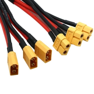 SMAC XT60 สายขนาดแบตเตอรี่ ตัวผู้ตัวเมีย สายขนาด 2.5 Sq.mm. ยาว 14 ซม. สําหรับต่อขนานแบตเตอรี่ เพื่อเพิ่มกระแสให้สูงขึ้น
