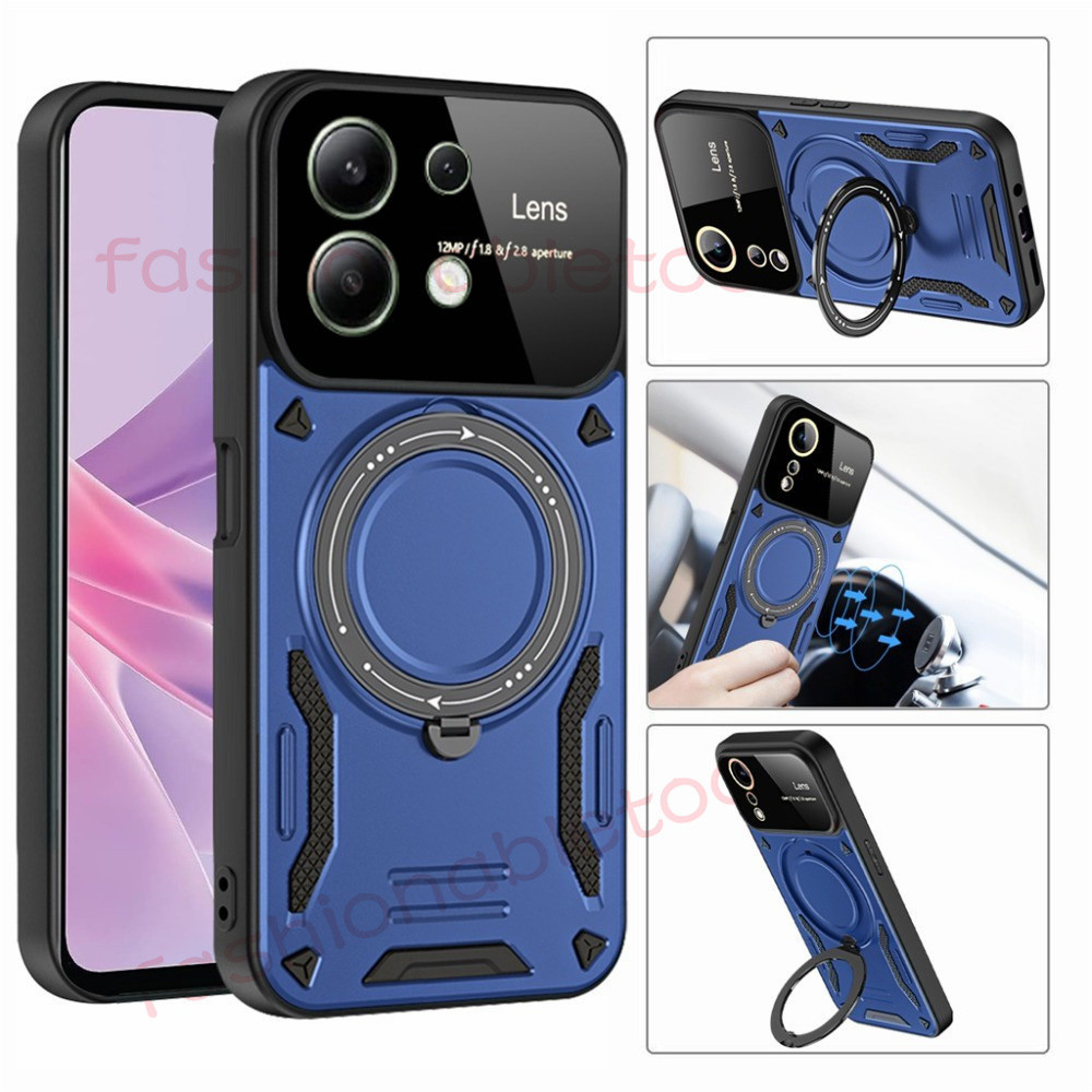 เคสโทรศัพท์มือถือ กันกระแทก ป้องกันเลนส์กล้อง พร้อมแหวนขาตั้ง สําหรับ Redmi Note 13 pro + 13R pro 13Rpro 13 Turbo 13Turbo Note13pro+ Note13proplus 4G 5G
