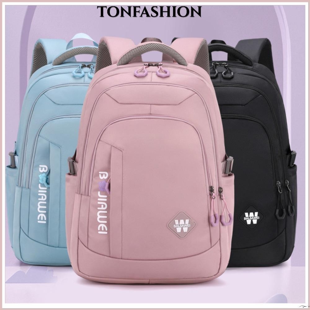 Tonfashion กระเป๋าเป้สะพายหลัง แบบนิ่ม กันน้ํา ความจุสูง สําหรับวัยรุ่น เดินทาง