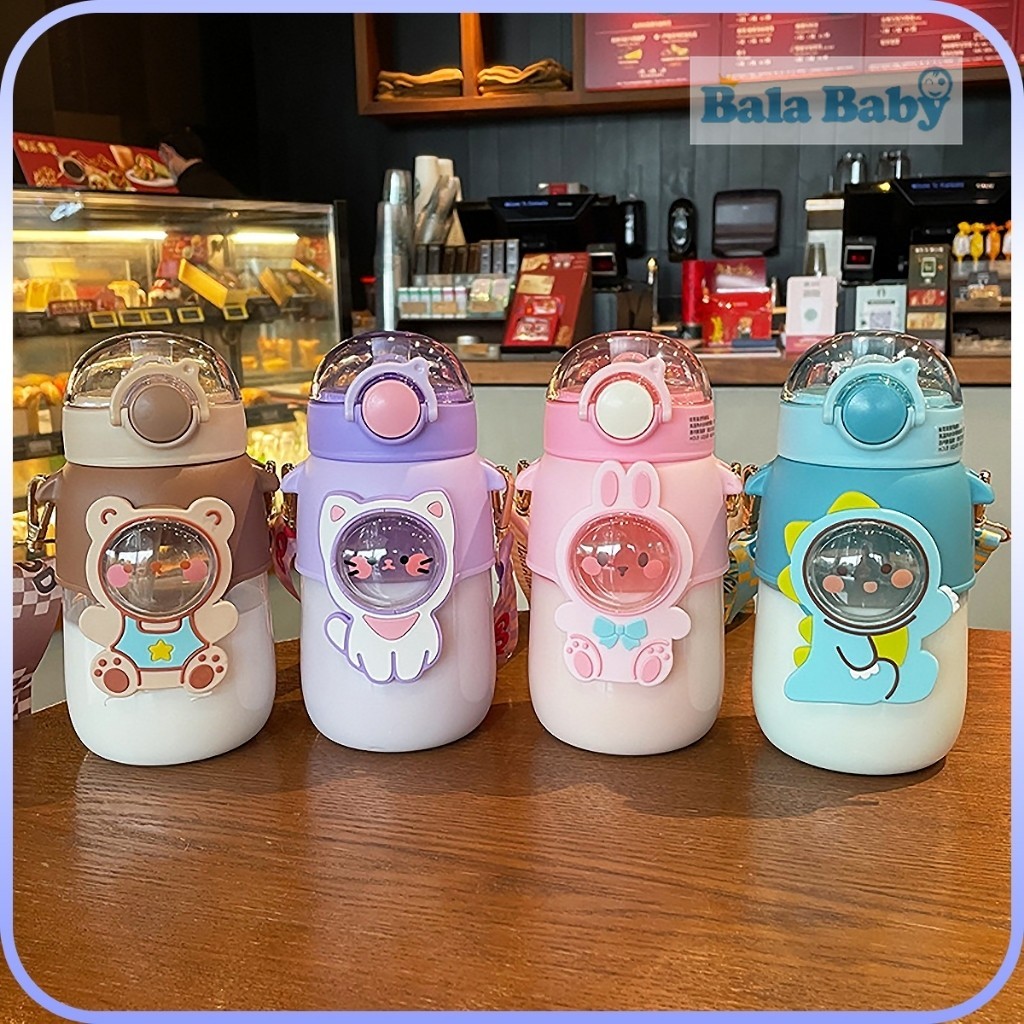 ขวดน้ำเด็ก สำหรับพกพา กระบอกน้ำไปโรงเรียน แถมฟรีสายสะพาย 700 ml SB290