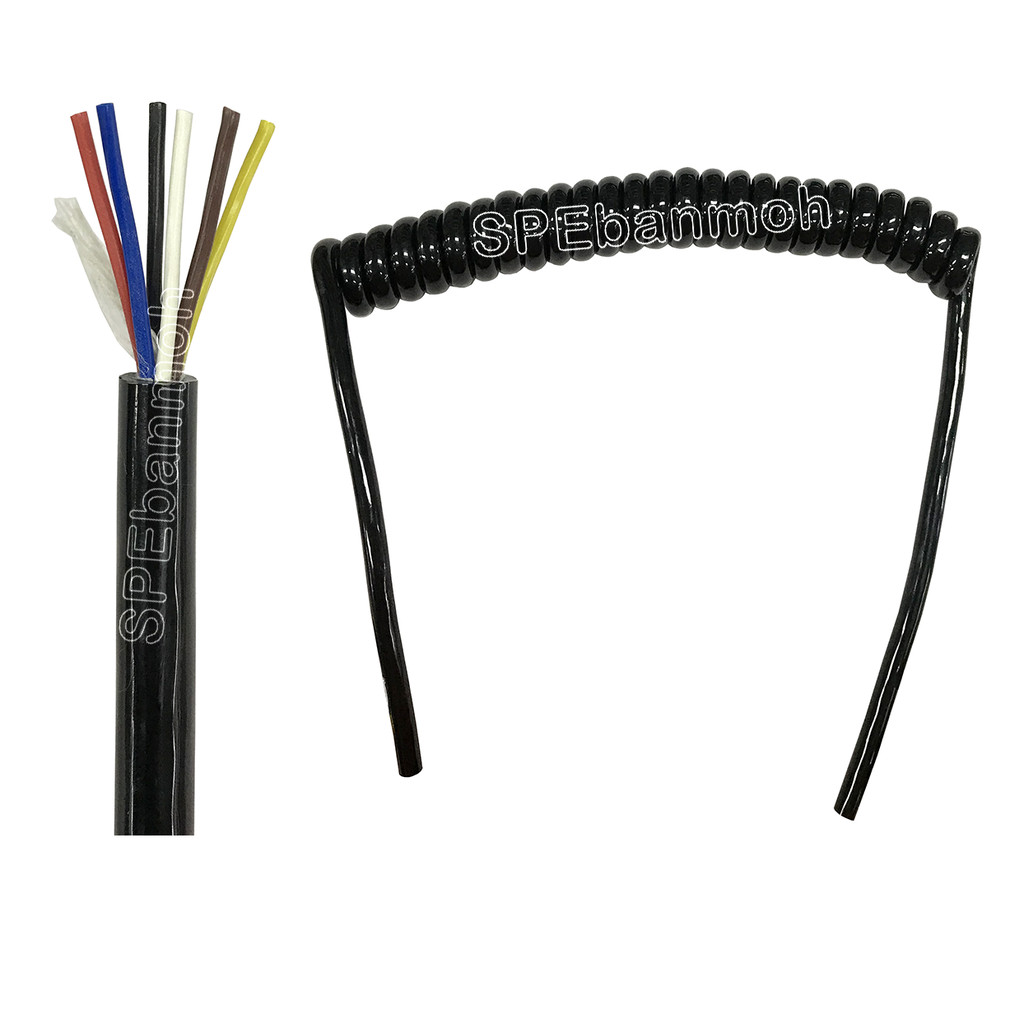 CBS-6C05-L250 สายไฟสปริง(Spiral Cable) 6C x 0.5 sq.mm