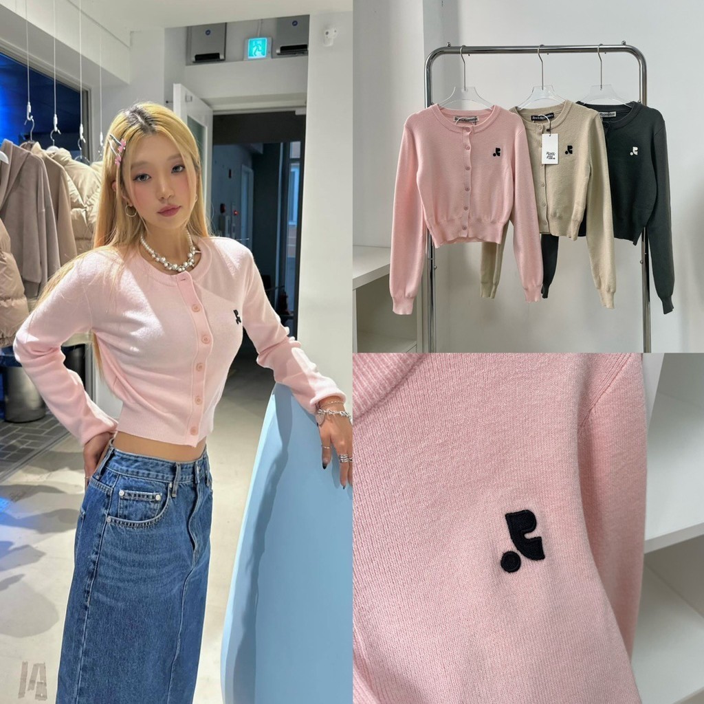 [SR-STUDIO] rest&recreation ใหม่ พร้อมส่ง เสื้อแขนยาว เอวแคบ ปักลายฉลาก ขนาดเล็ก สีพื้น แฟชั่นฤดูใบไม้ผลิ สไตล์เกาหลี 2024