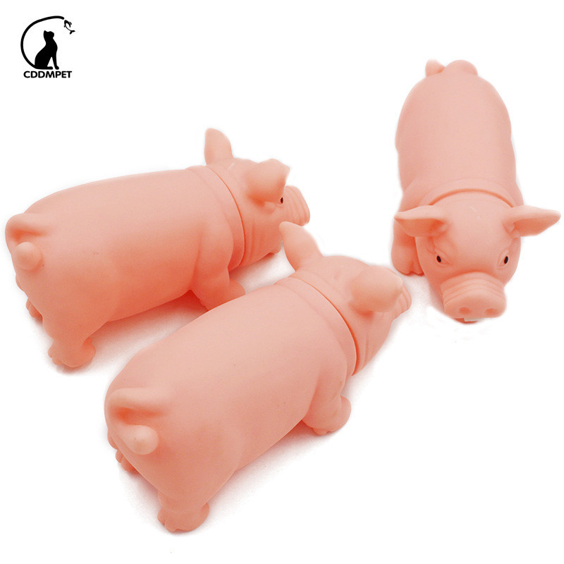 【CDDMPET】ของเล่นบีบ รูปการ์ตูนหมู สีชมพู ขนาดเล็ก สําหรับสัตว์เลี้ยง สุนัข