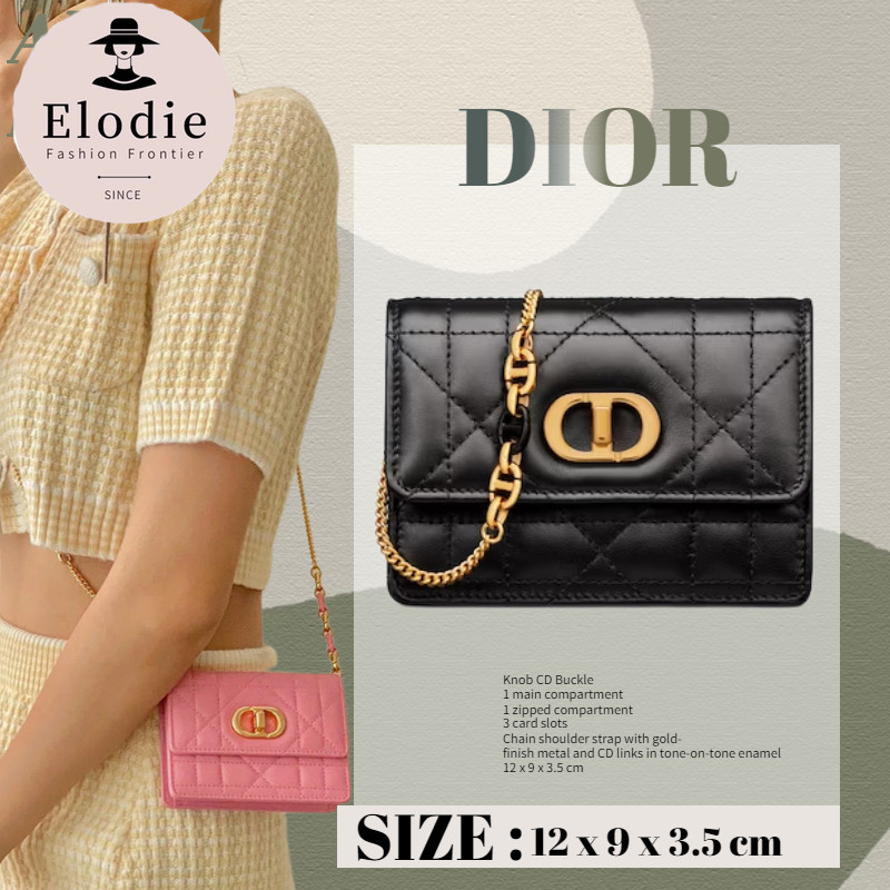 ⭐ดิออร์ Dior MISS CARO Super Mini Chain กระเป๋าสุภาพสตรีกระเป๋าใส่เหรียญสุภาพสตรีกระเป๋า Messenger