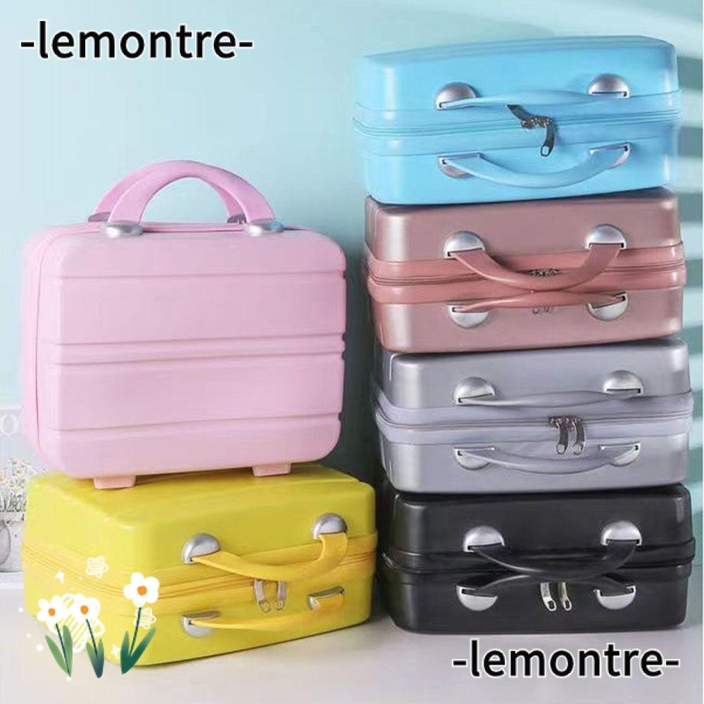 Lemontre กระเป๋าเดินทาง กล่องเครื่องสําอาง แบบใส่รหัสผ่าน ขนาดเล็ก 14 นิ้ว สําหรับผู้หญิง