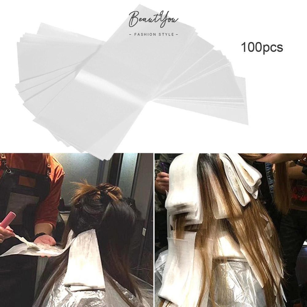 กระดาษดัดผม สีขาว ทนทาน สําหรับร้านเสริมสวย 100 ชิ้น [BeautYou.th]