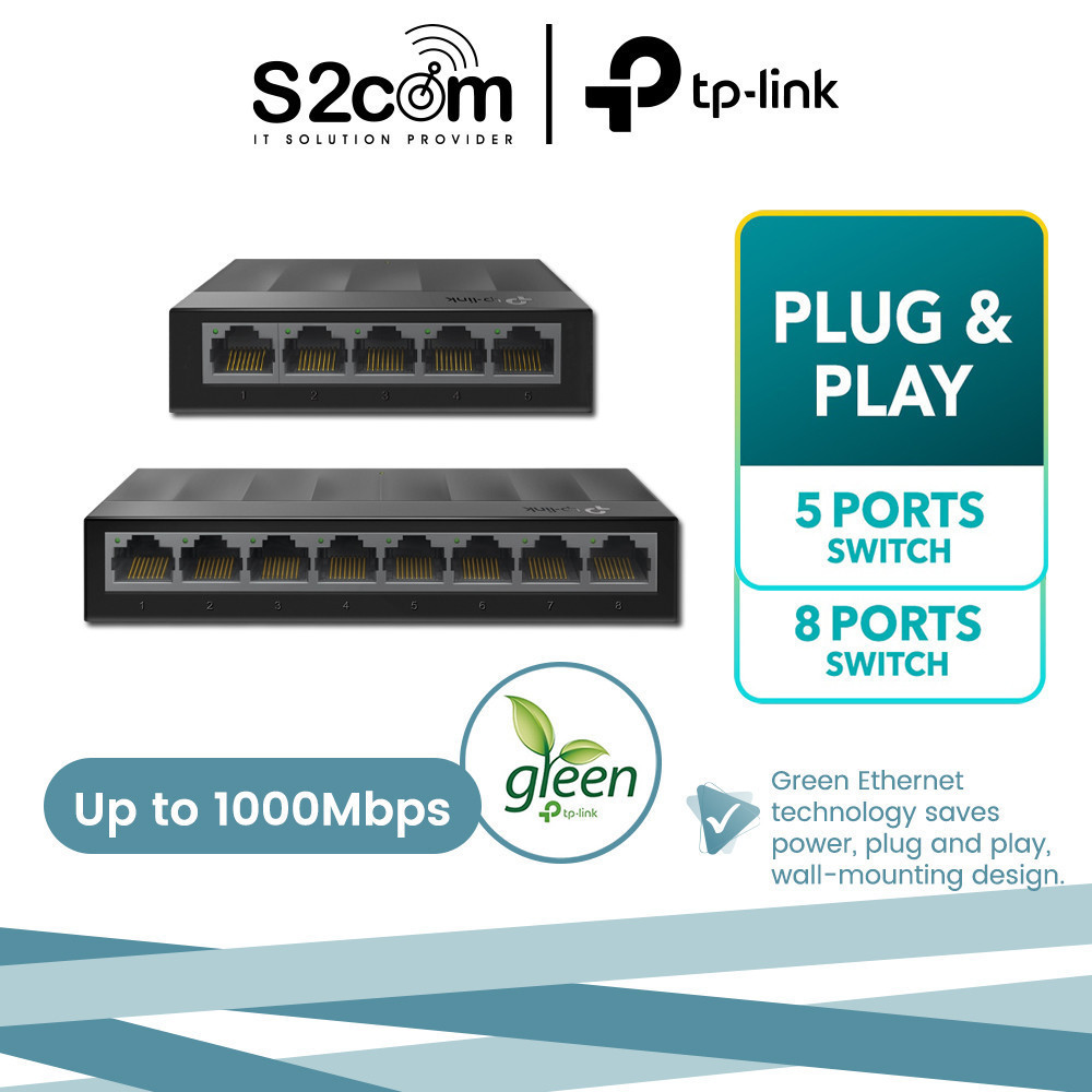 TP-Link 5-8 พอร์ต Gigabit 10/100/1000Mbps Desktop Ethernet Lan Switch LS1005G-LS1008G