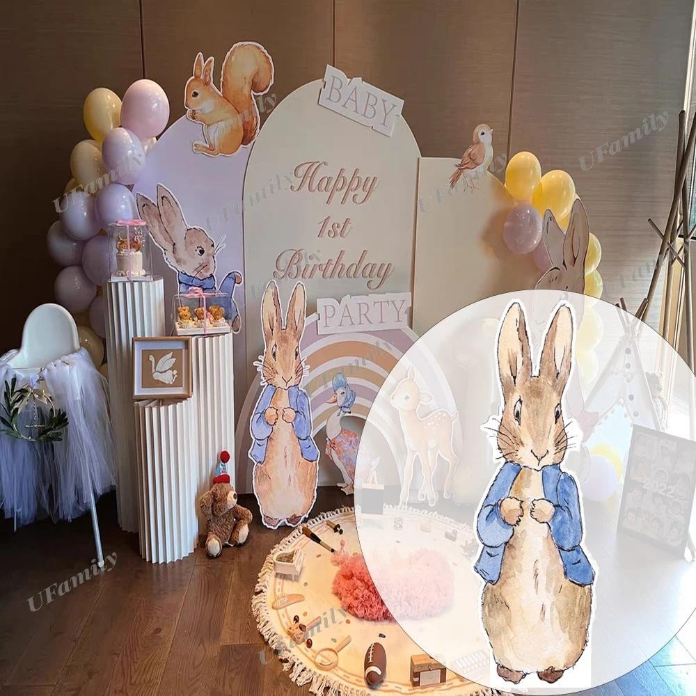 18/24/36 นิ้ว Peter Rabbit Cutout กระต่ายสีชมพูสีฟ้า Kt Board Baby Shower Birthday Paty ฉากหลังงานแต่งงานอุปกรณ์ประกอบฉากถ่ายภาพตกแต่ง