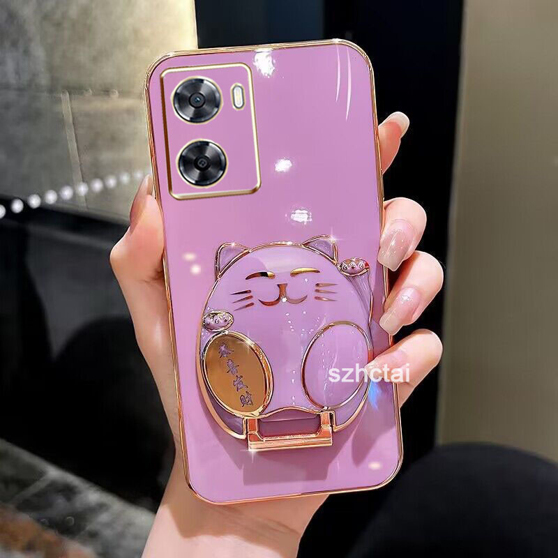เคสโทรศัพท์ oppo a57 2022 a77 a77s a57s เคสโทรศัพท์มือถือ ลายแมวนําโชค แฟชั่น สําหรับ oppo a57 2022 