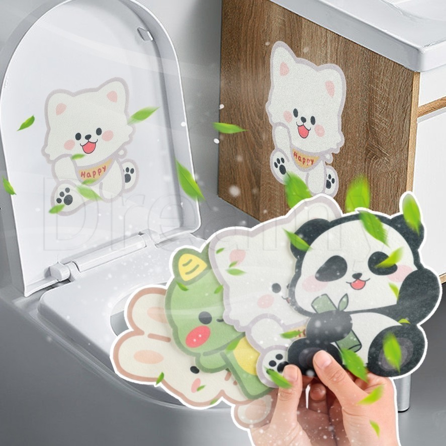 แผ่นแปะดับกลิ่นห้องน้ํา ลายสัตว์ มีกาวในตัว