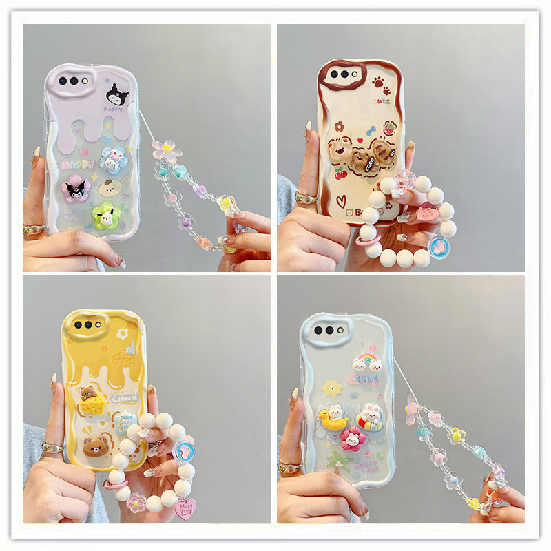 เคส oppo a3s เคสโทรศัพท์มือถือ ลายตุ๊กตา 3D สีครีม สําหรับ oppo a3s a12e