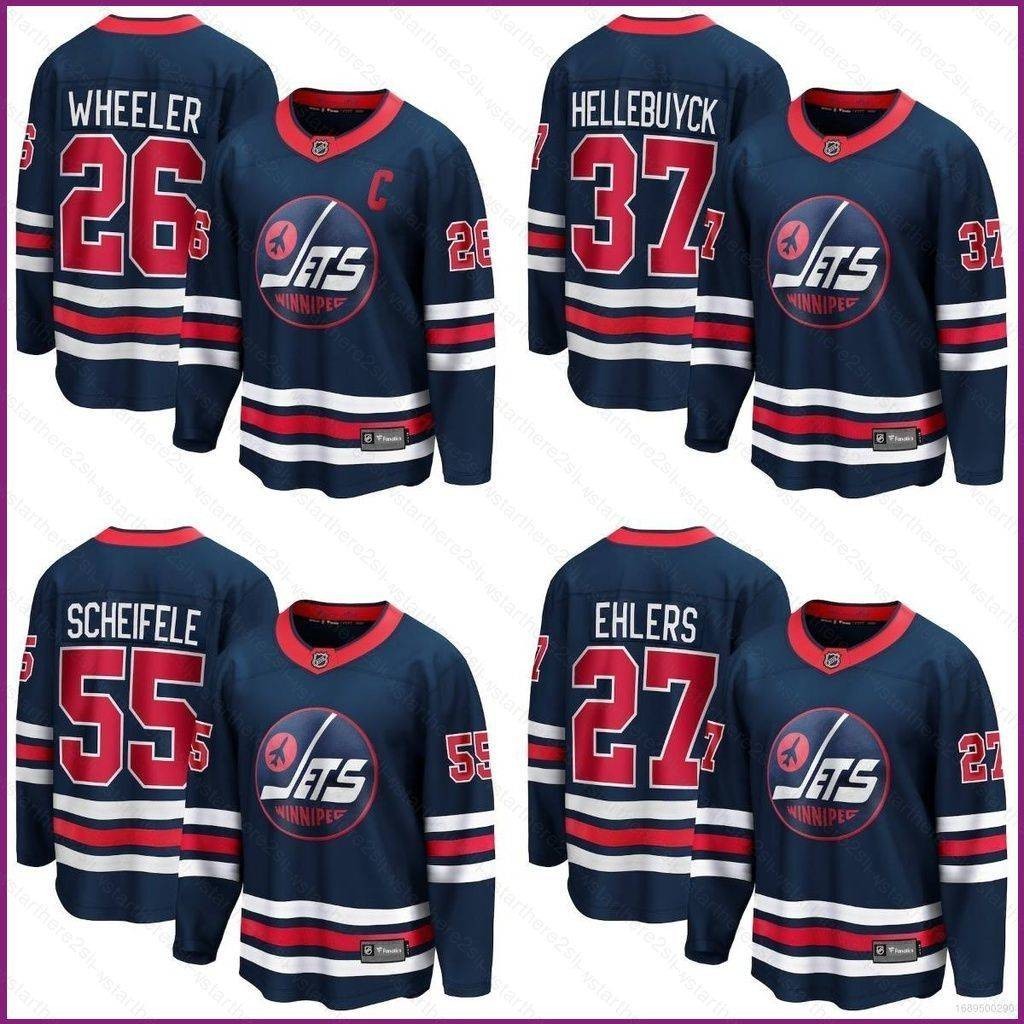 เสื้อยืดแขนยาว พิมพ์ลาย NHL Winnipeg Jets Jersey Wheeler Ehlers Scheifele Hellebuyck พลัสไซซ์