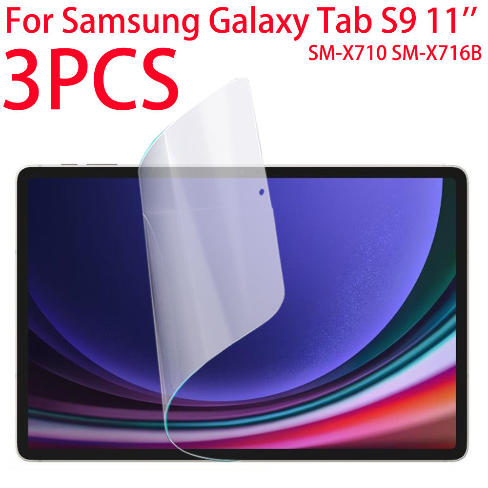 ฟิล์มกันรอยหน้าจอ PET นิ่ม สําหรับ Samsung Galaxy Tab S9 S8 S7 11 นิ้ว Galaxy S7 plus S7 FE S8 plus 12.4 3 แพ็ค
