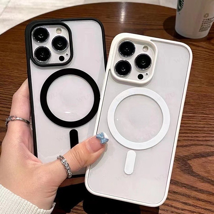 Case แม่เหล็ก สำหรับไอโฟน11 เคสโทรศัพท์มือถือ เคสกันกระแทก สําหรับiPhone 13 14 15 ProMax 11 12 Pro Max เคสชาร์จไร้สายสาย