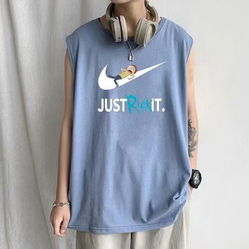 เสื้อยืดแขนกุด เสื้อกล้าม เสื้อกีฬา บาสเก็ตบอล ทรงหลวม ขนาดใหญ่ แฟชั่นฤดูร้อน สําหรับผู้ชาย