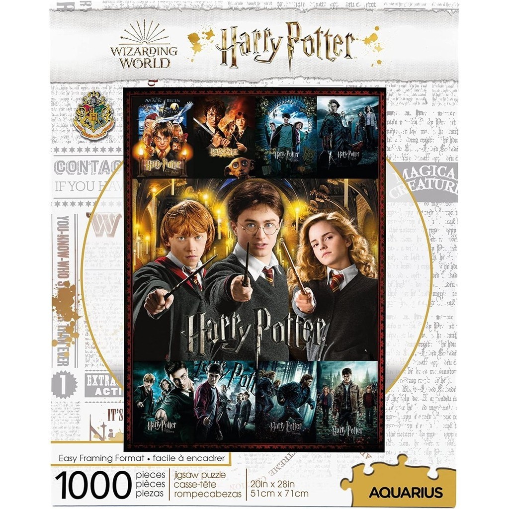 Harry Potter จิ๊กซอว์ โปสเตอร์ภาพยนตร์ ภาพยนต์ (1000 ชิ้น) - ไม่มีแสงสะท้อน - ความแม่นยํา - ผลิตภัณฑ์และของสะสม HP ที่ได้รับอนุญาตอย่างเป็นทางการ - 20x28 นิ้ว