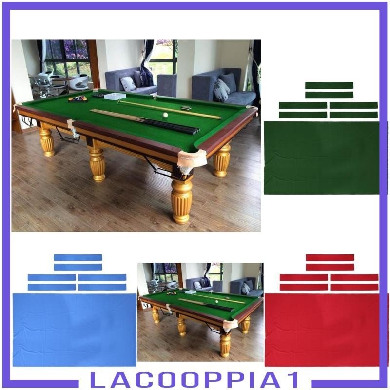 [Lacooppia1] ผ้าปูโต๊ะสนุกเกอร์ ผ้าวูล 6 ชิ้น สําหรับโต๊ะ 9 นิ้ว 0.6 มม. สีแดง