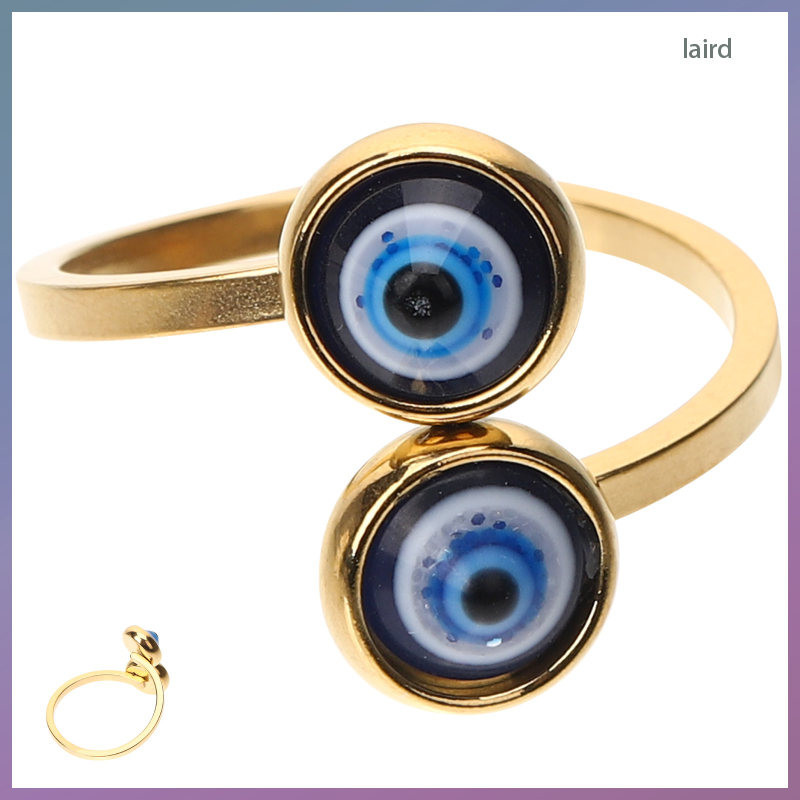 แหวนสแตนเลสสําหรับผู้หญิง Demon Eye Aesthetic Evil เปิดเพชร Miss