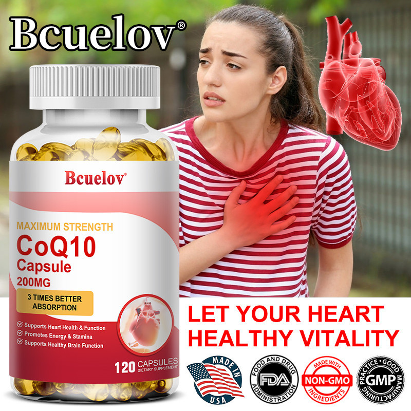 Bcuelov High Absorption Coenzyme Q10 200MG - Coenzyme Q10 อาหารเสริม 120 ซอฟท์เจลสําหรับสุขภาพหัวใจแ